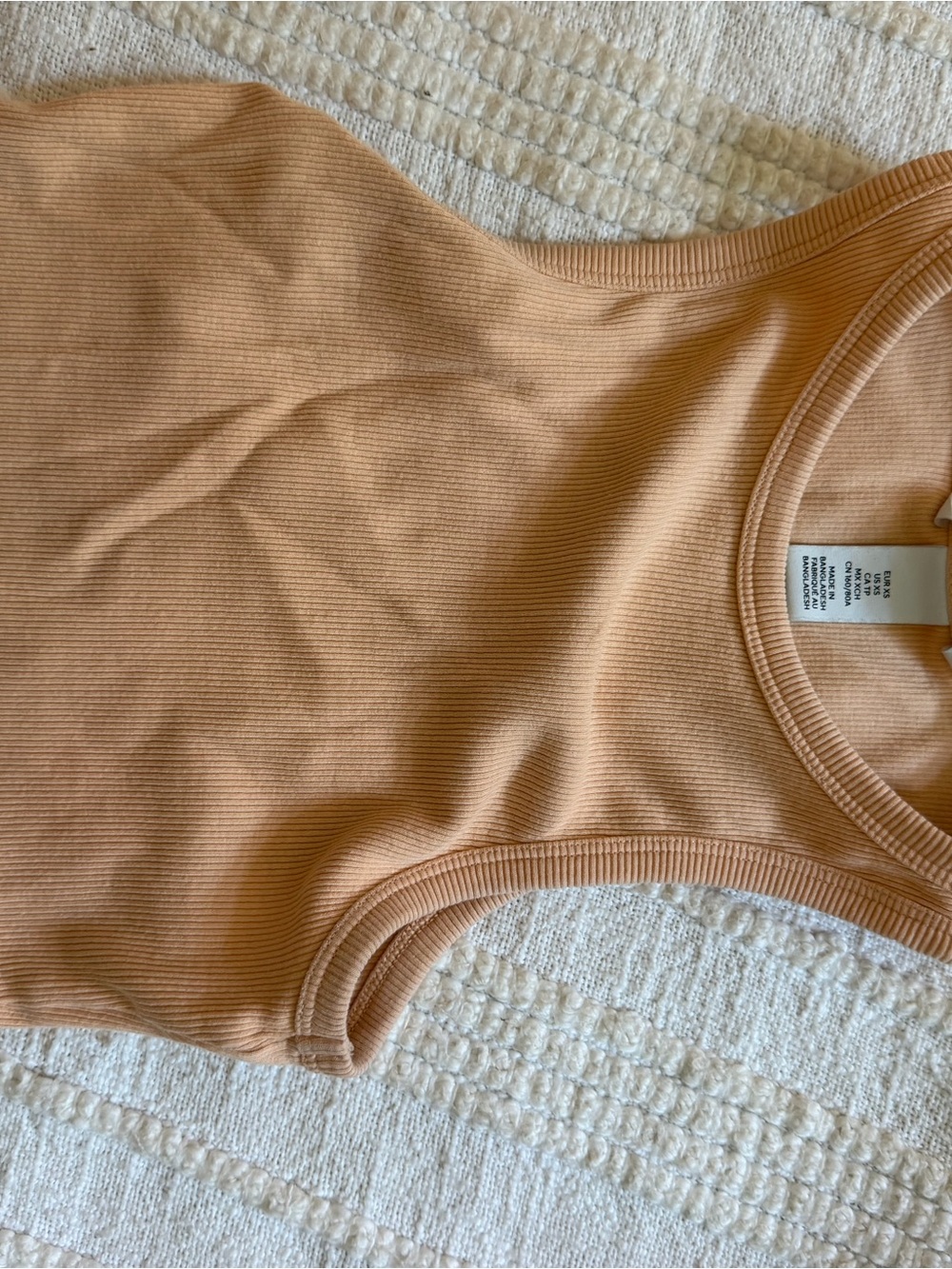 H&M Ribbed Tank Top in Peach